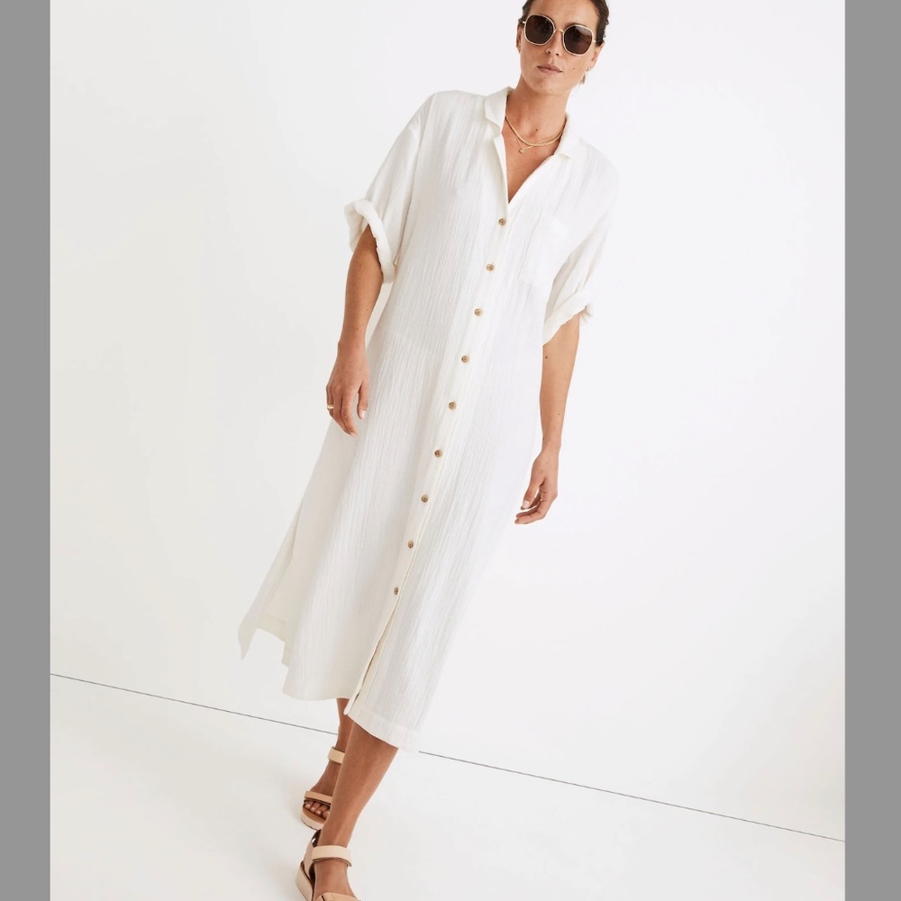 Madewell Lightestspun Cover-Up Maxi Shirtdress